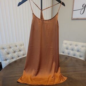 Sleek Satin Slip Dress in Rust by Stars Above XS